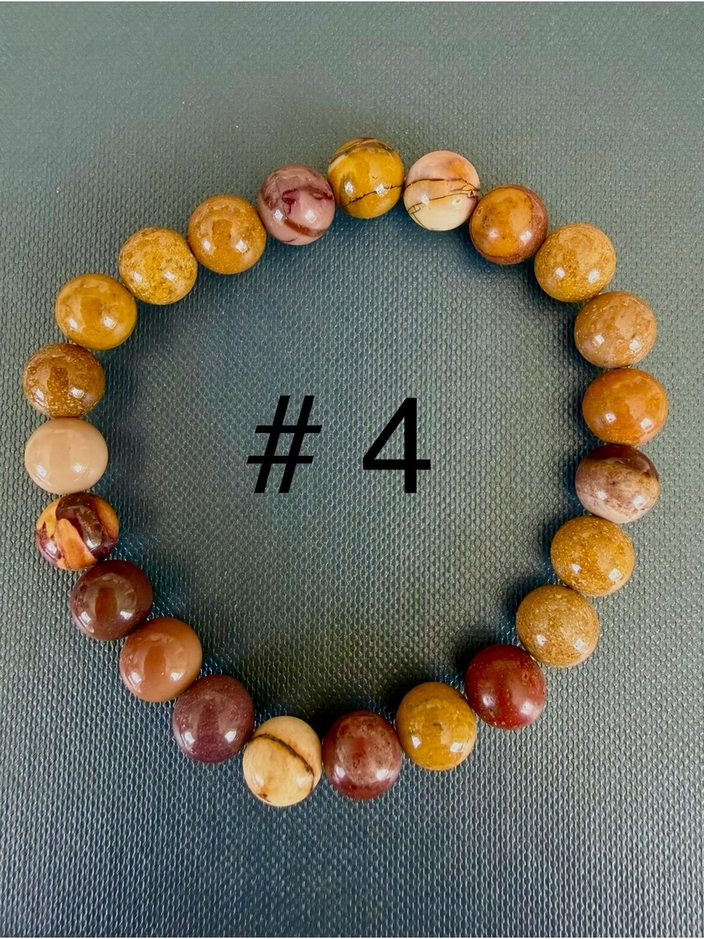 Mookaite Jasper Natural Multi-Tone 8mm Beaded Stretch Bracelets - Picture 5 of 5